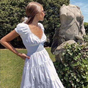 Danielle Bernstein White Puff Sleeve Dress